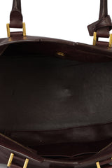 Yves Saint Laurent Burgundy Leather Cabas Y Ligne Tote