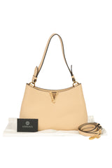 Versace Beige Virtus Skin Small Hobo Bag