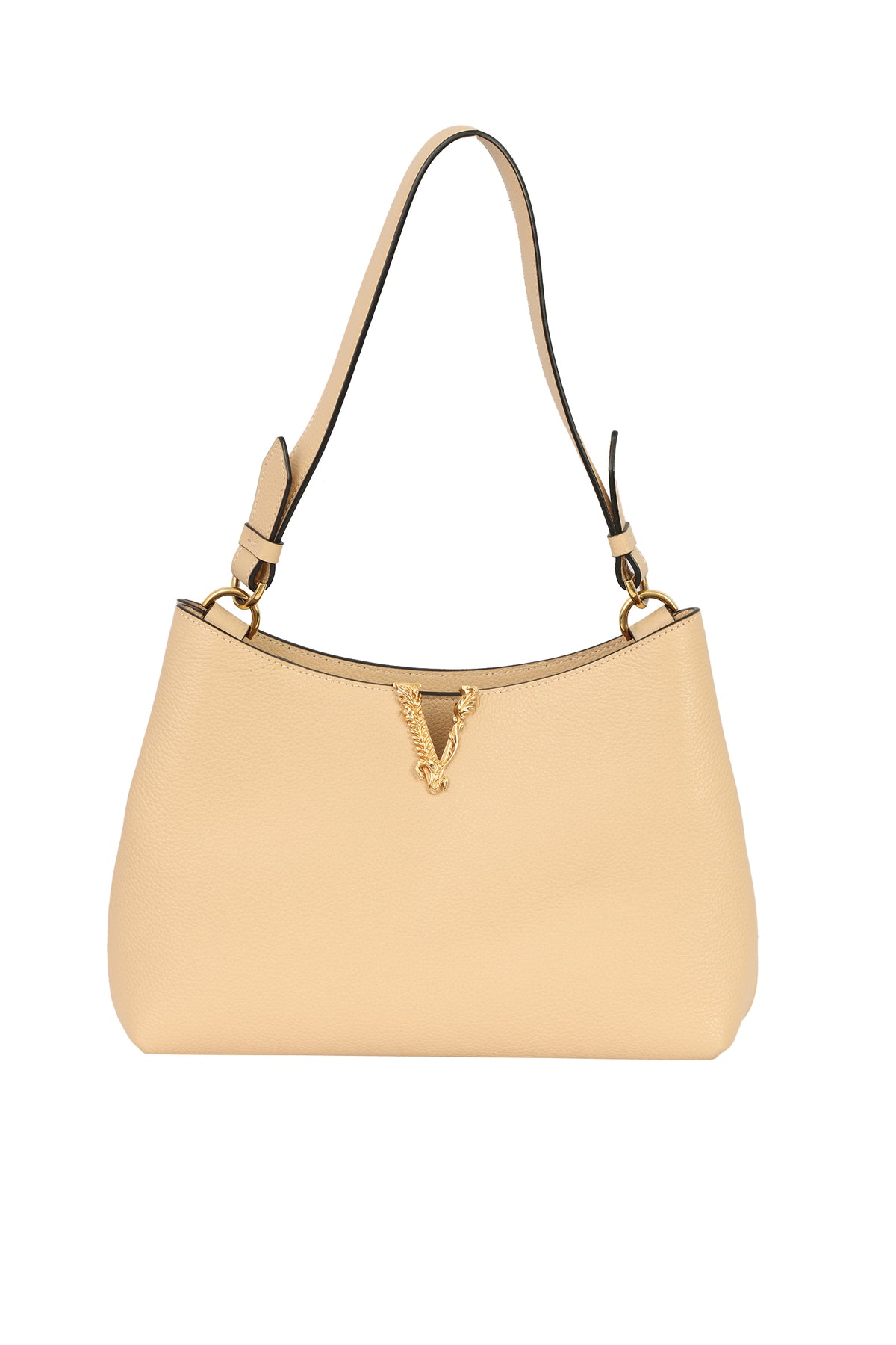 Versace Beige Virtus Skin Small Hobo Bag
