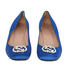 Gucci Size: EU 42 Interlocking G Crystal Satin Pumps