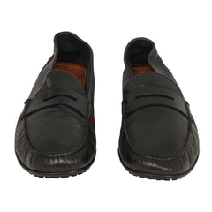 Gucci Size: EU 44 Web Trimmed Leather Driving Loafers