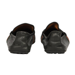 Gucci Size: EU 44 Web Trimmed Leather Driving Loafers