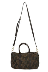 Fendi Medium Brown Zucca Canvas Boston Bag