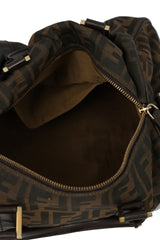 Fendi Medium Brown Zucca Canvas Boston Bag