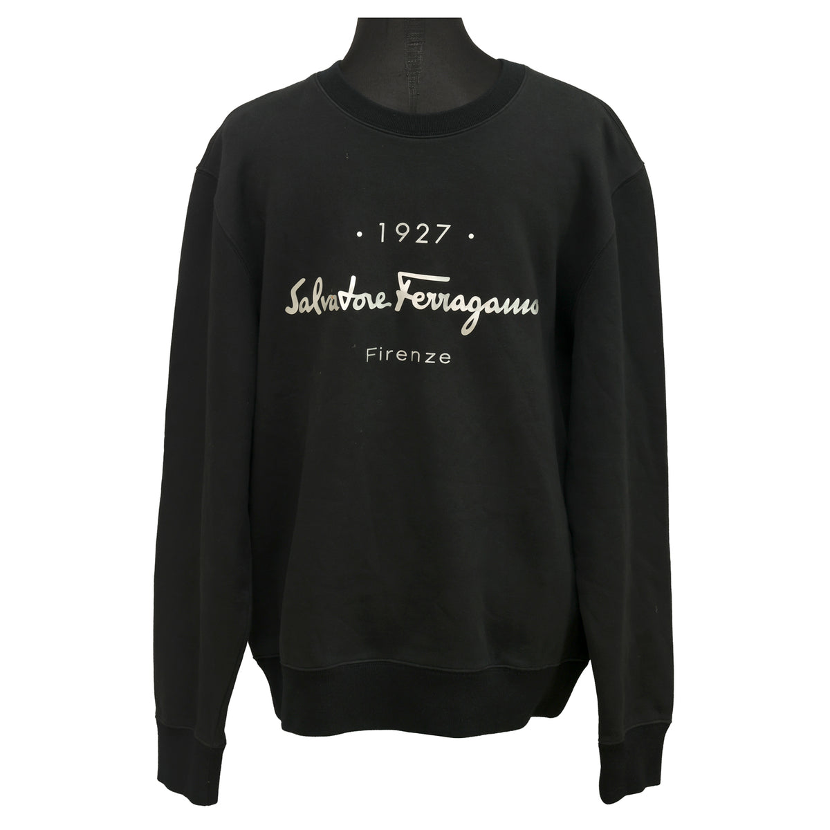 Salvatore Ferragamo Size: XL “1927” Logo Cotton Sweatshirt