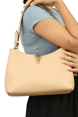Versace Beige Virtus Skin Small Hobo Bag