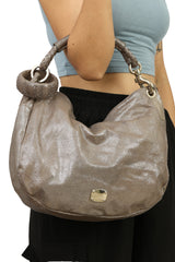 Jimmy Choo Sky Hobo In Metallic Suede