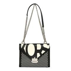 MICHAEL KORS WHITNEY GRAPHIC LOGO CONVERTIBLE SHOULDER BAG