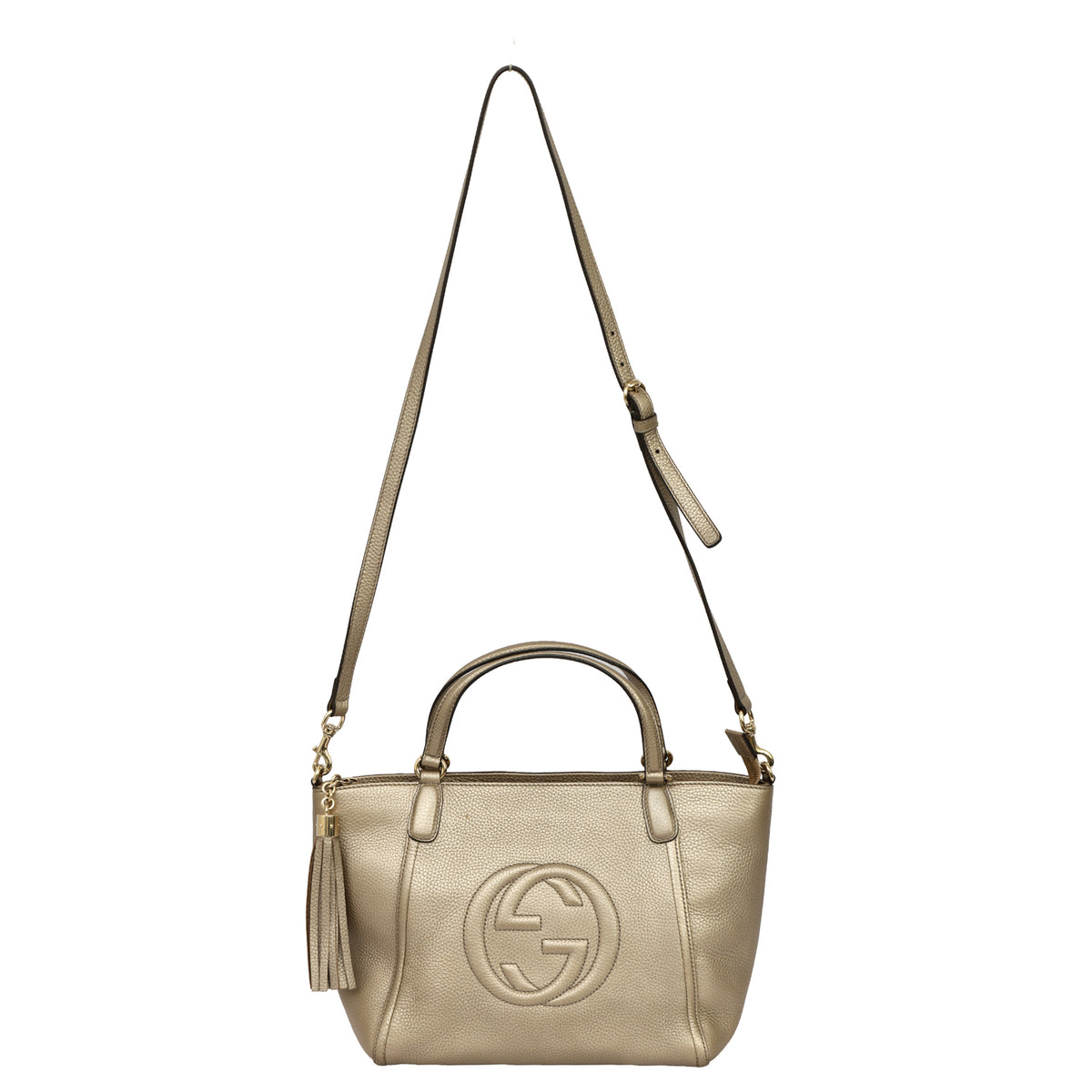 GUCCI PEBBLED CALFSKIN SOHO TOP HANDLE BAG