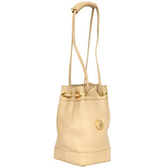 VERSACE LOGO BEIGE BUCKET BAG