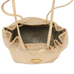 VERSACE LOGO BEIGE BUCKET BAG