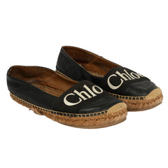 CHLOE EU 36 LOGO WOODY ESPADRILLES