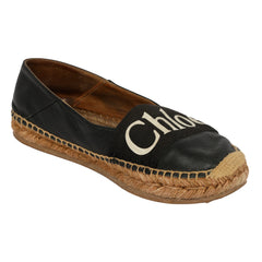 CHLOE EU 36 LOGO WOODY ESPADRILLES