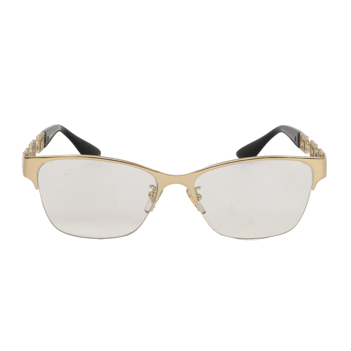 VERSACE GOLD METAL ICONIC GRECA MOTIF EYEGLASSES