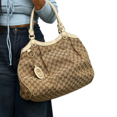 GUCCI MONOGRAM GG SUKEY CANVAS TOTE BAG