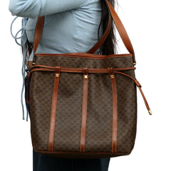CELINE VINTAGE MACADAM PVC PATTERN SHOULDER BAG