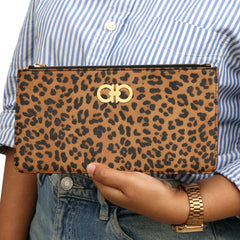 SALVATORE FERRAGAMO ANIMAL PRINT SAFFIANO POUCH