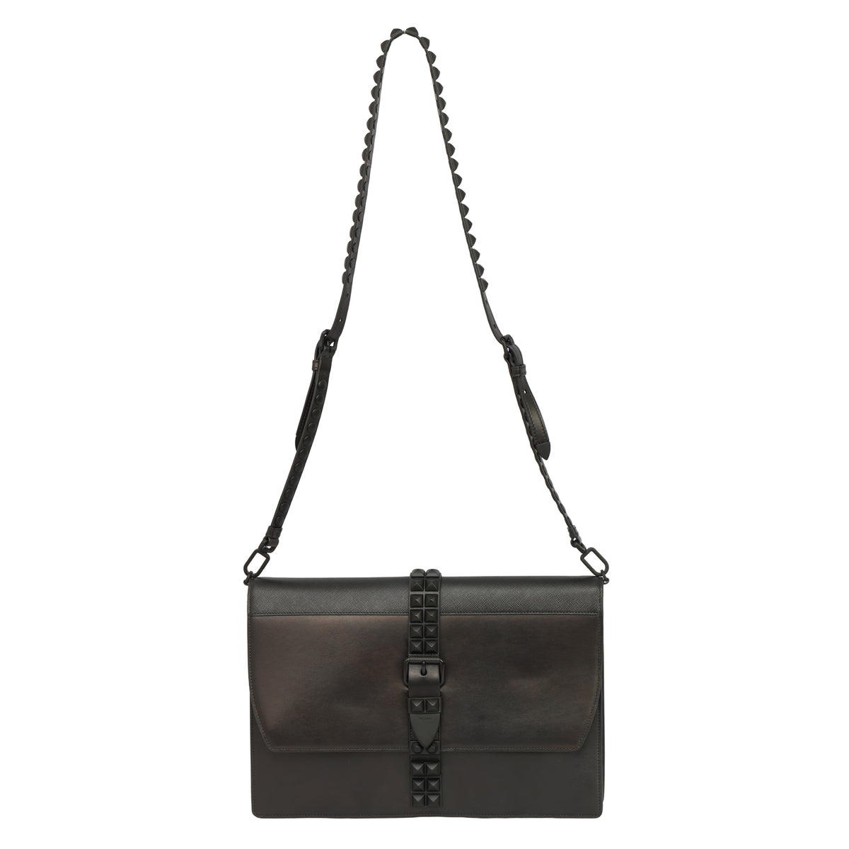 PRADA BLACK STUDDED CITY ELEKTRA CROSSBODY