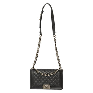 CHANEL BLACK MEDIUM BOY FLAP BAG