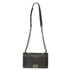 CHANEL BLACK MEDIUM BOY FLAP BAG
