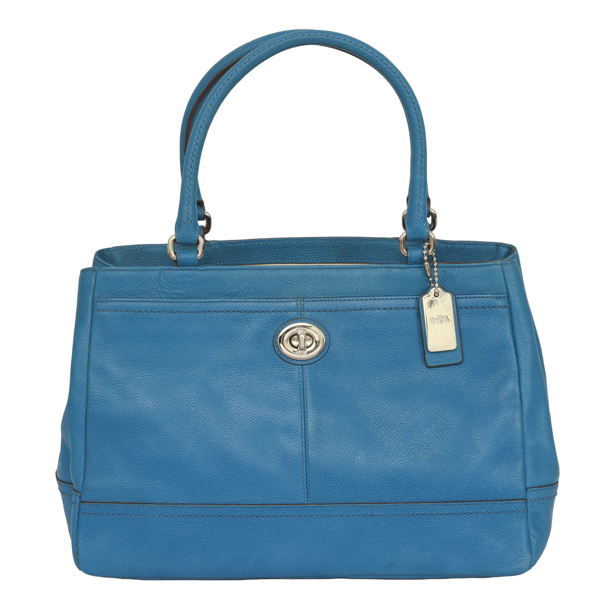 COACH PARK PEBBLED BLUE LEATHER CARRYALL