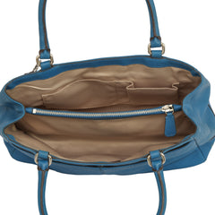 COACH PARK PEBBLED BLUE LEATHER CARRYALL