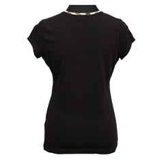 Burberry Size: L V-Neck Black T Shirt