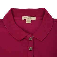 Burberry Size: L Pink Long Sleeves Polo T Shirt