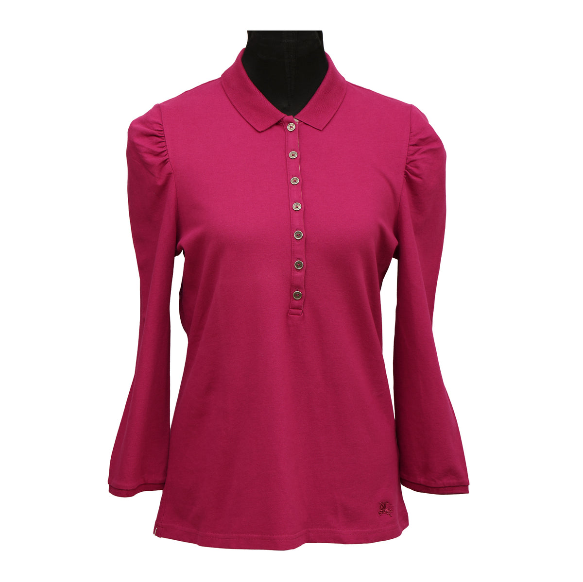 Burberry Size: L Pink Long Sleeves Polo T Shirt
