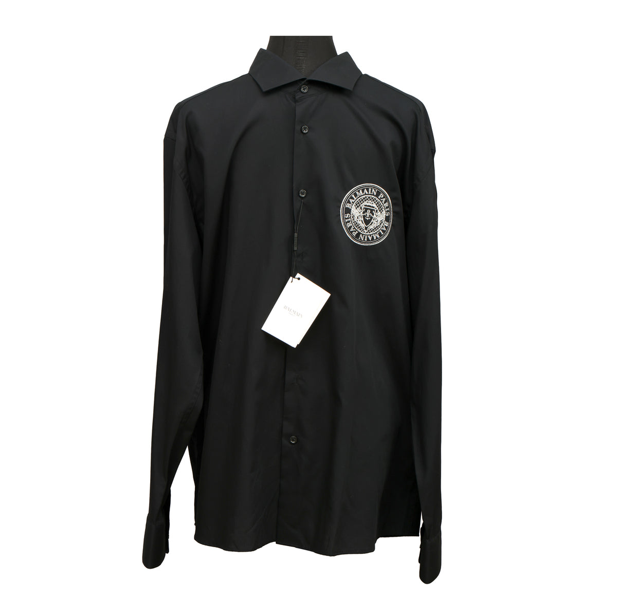 Balmain Size: 2XL Black Logo Shirt