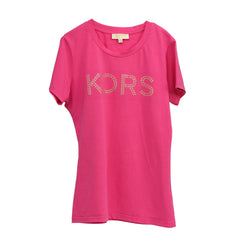 Michael Kors Kids Size: 8-10 Years Pink Logo T Shirt