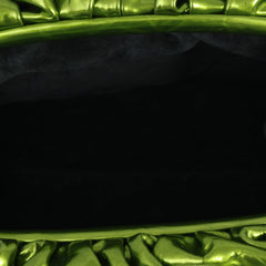 BOTTEGA VENETA GREEN METALLIC TEEN POUCH CLUTCH 