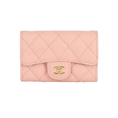 CHANEL CLASSIC QUILTED PINK WALLET 