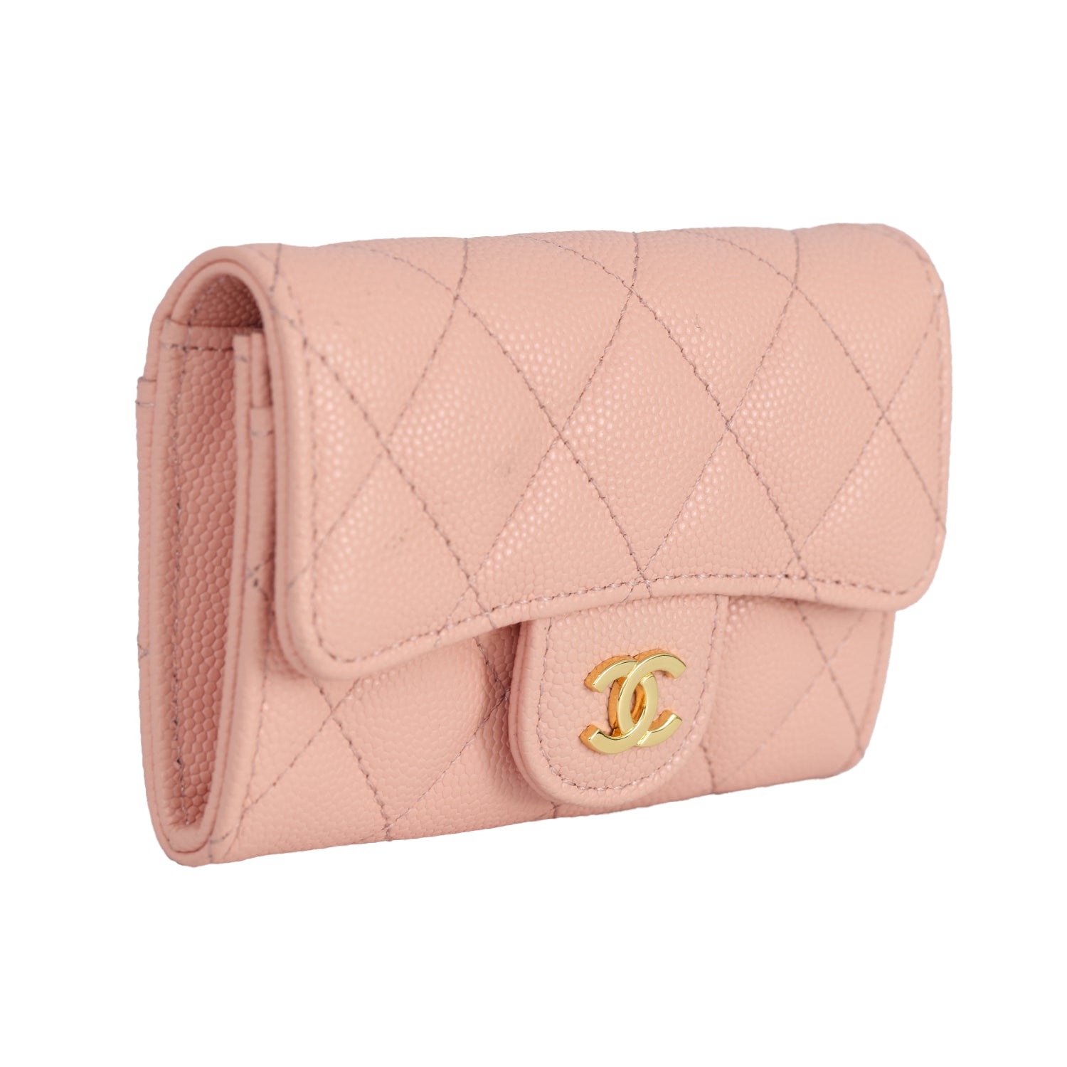 CHANEL CLASSIC QUILTED PINK WALLET 