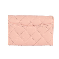 CHANEL CLASSIC QUILTED PINK WALLET 