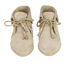 LOUIS VUITTON EU- 37.5 SUEDE BEIGE SNEAKERS 