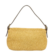 FENDI BAGUETTE WOVEN RAFFIA SHOULDER BAG