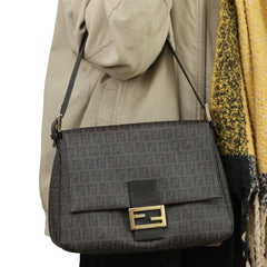 FENDI BROWN MONOGRAM ZUCCHINO SHOULDER BAG 