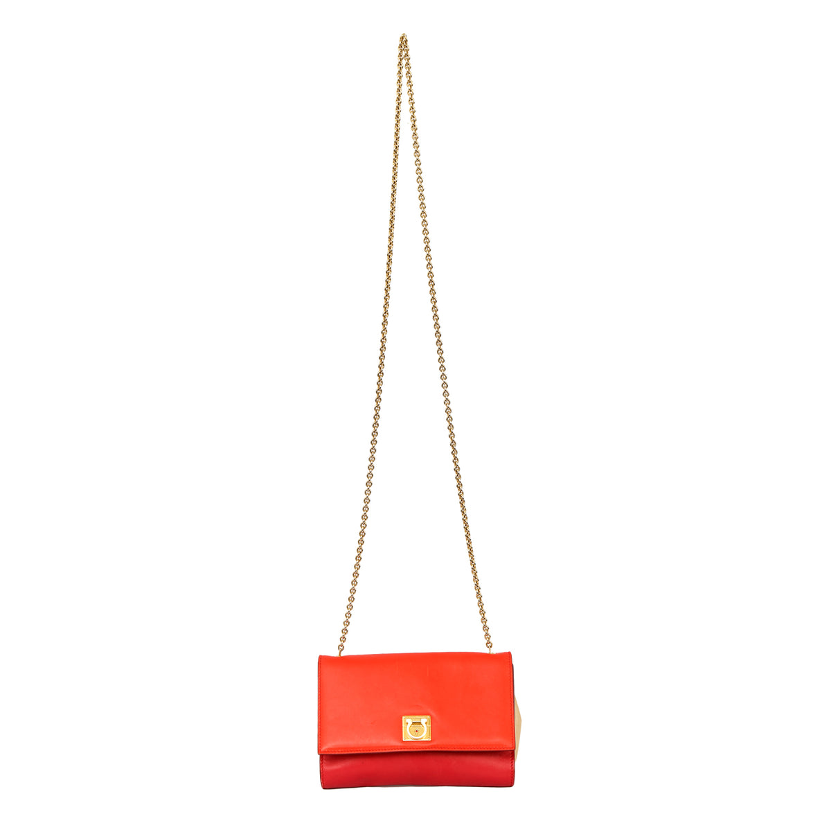 SALVATORE FERRAGAMO RED AND ORANGE LEATHER CROSSBODY BAG