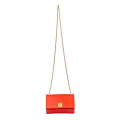 SALVATORE FERRAGAMO RED AND ORANGE LEATHER CROSSBODY BAG