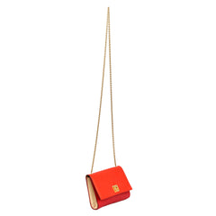 SALVATORE FERRAGAMO RED AND ORANGE LEATHER CROSSBODY BAG