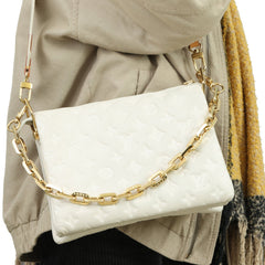 LOUIS VUITTON WHITE COUSSIN PM HANDBAG 