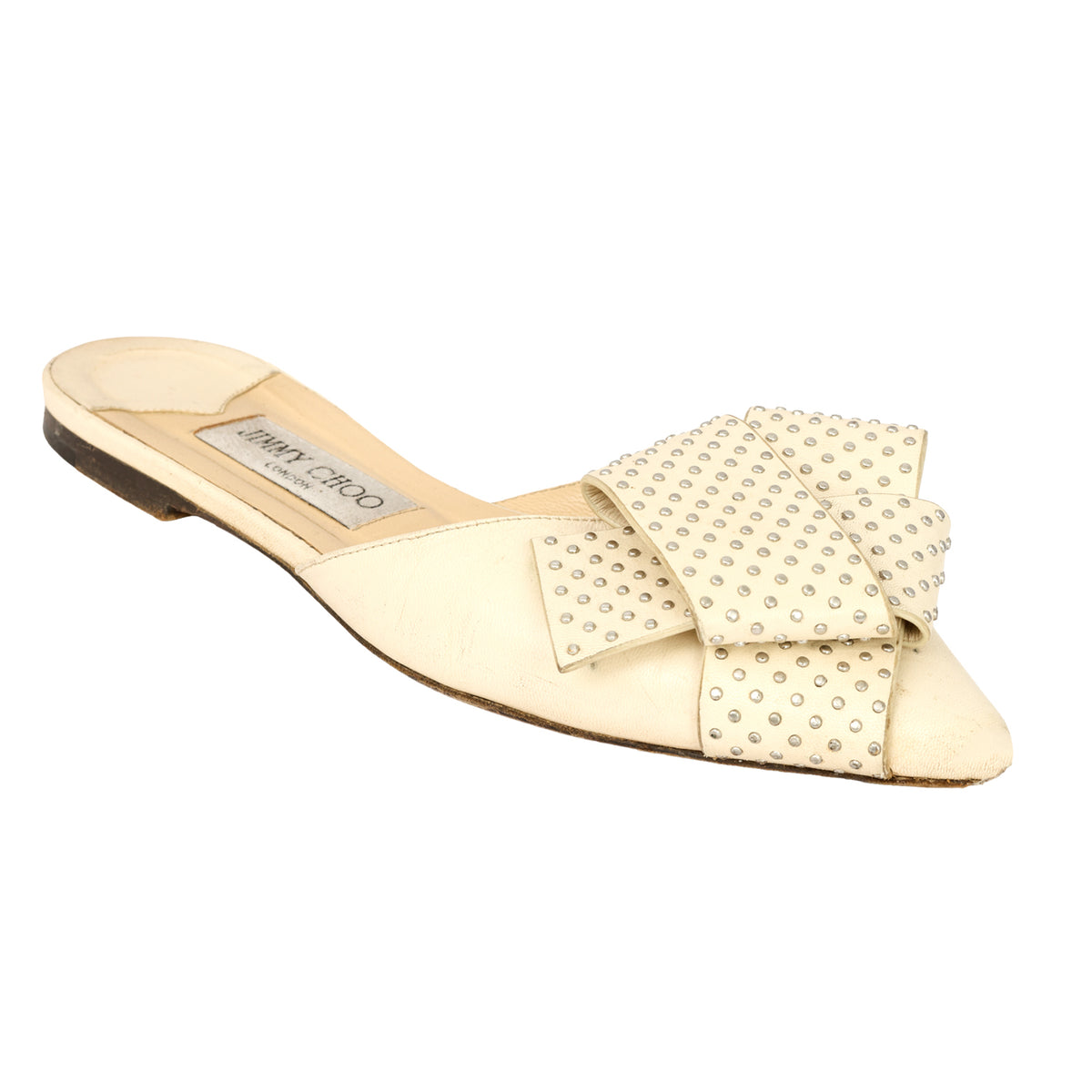 JIMMY CHOO EU 39 SAMANTHA POINTED TOE STUDDED LEATHER MULE