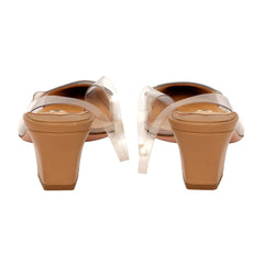 AQUAZZURA   EU 38 FOOTBED AND TRANSPARENT STRAPS HEELS
