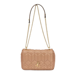 JIMMY CHOO AVENUE QUILTED LEATHER VARENNE LOGO CHAIN SHOULDER BAG