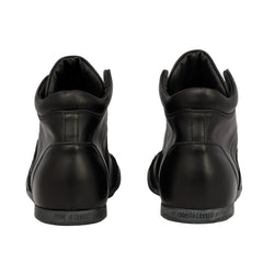 ROBERTO CAVALLI EU 44 SLEEK BLACK HIGH-TOP LACE UP SNEAKERS