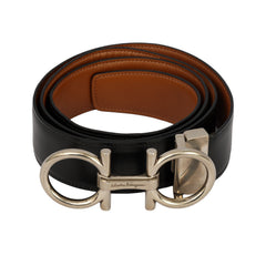 SALVATORE FERRAGAMO SIZE :100 CM/ 40 INCHES GANCINI REVERSIBLE BELT