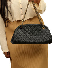 CHANEL QUILTED LEATHER MADEMOISELLE BOWLING BAG