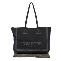 TOMFORD TARA DENIM LEATHER TRIM TOTE BAG