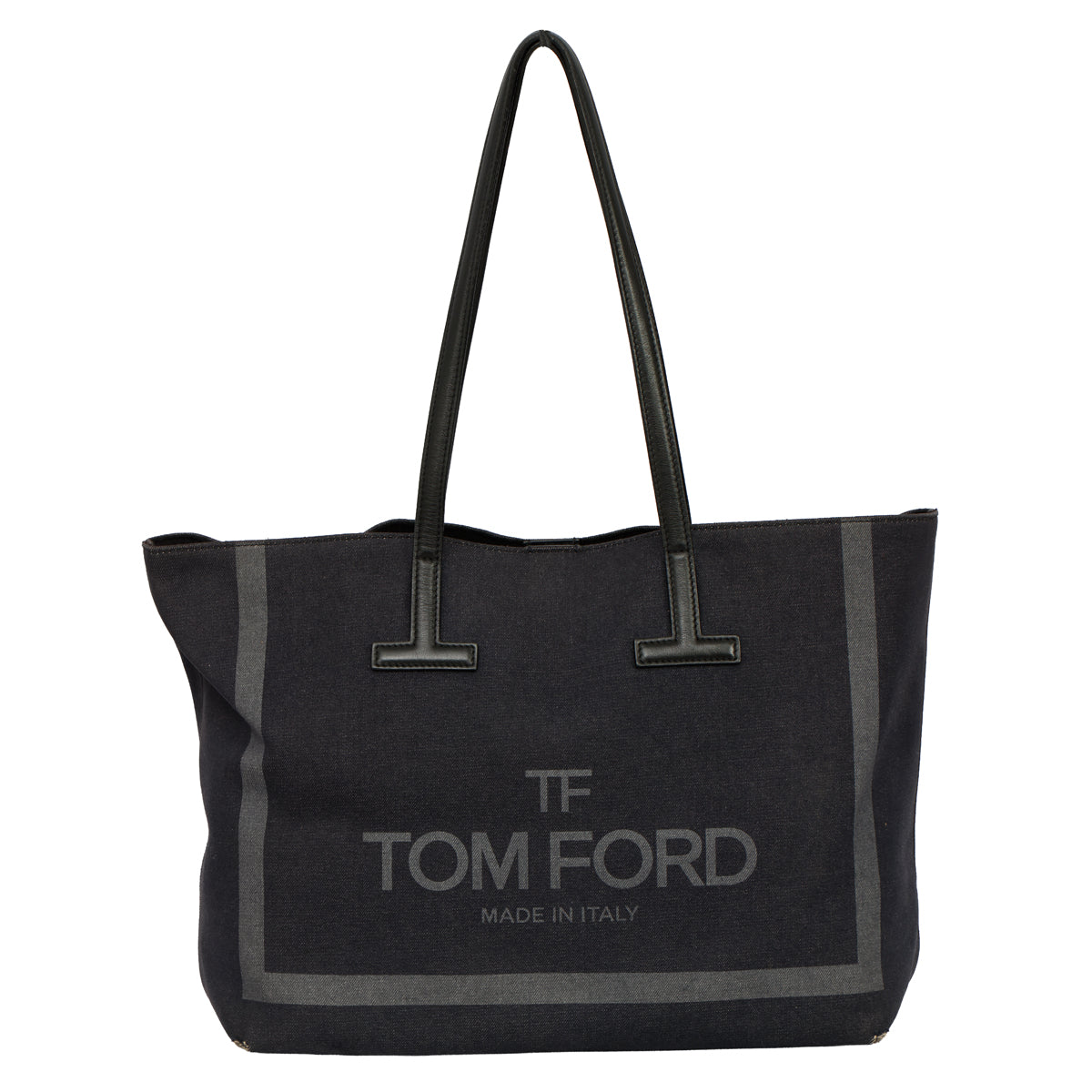 TOMFORD TARA DENIM LEATHER TRIM TOTE BAG